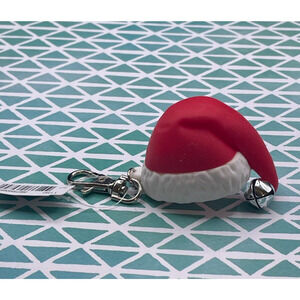 Bath & Body Works Hand Bac Holder Red Santa Hat Jingle Bell Purse Clip New